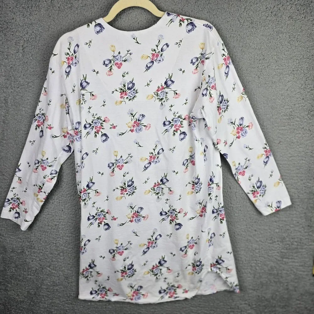 Vintage Nightgown San Francisco Network Clothes To Sleep In  M White Floral